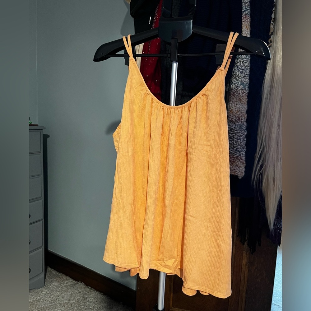 Orange tie back top